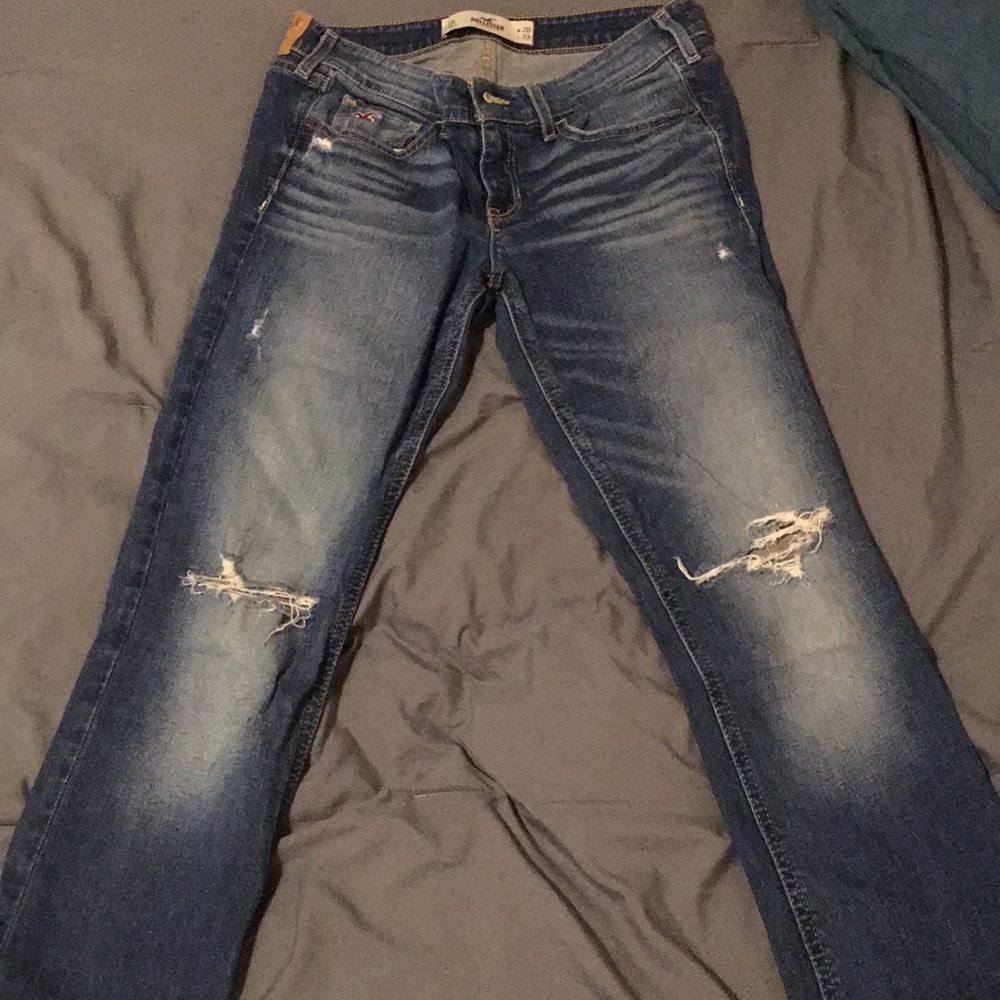 Hollister factory distressed boot cut jeans